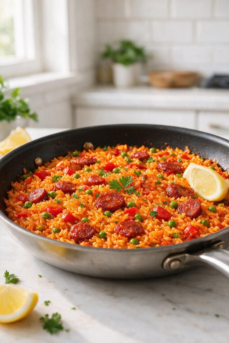 Chorizo and Pepper Rice Skillet