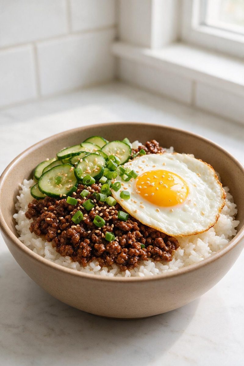Korean-Style Ground Beef Rice Bowls